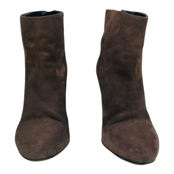 Kate Spade New York Womens Akane Suede Ankle Boots Size 6.5B Brown W/ Gold Heel - Picture 7 of 10